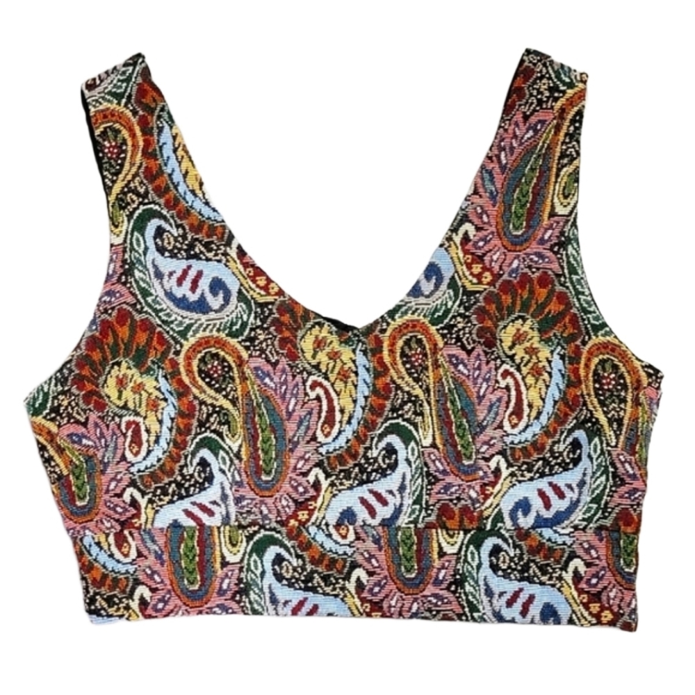 Forever 21 Paisley Crop Top Size Medium